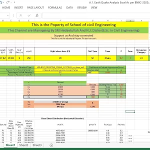 A1. Earth Quake Analysis Excel (BNBC-20, ASCE 7-05)