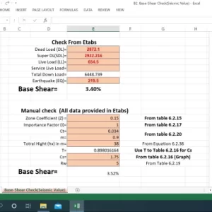 B2. Base-Shear Check (BNBC-20, ASCE 7-05)