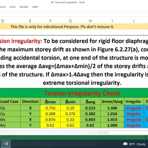 B5. Torsional Irregularity Check (BNBC-20, ASCE 7-05)