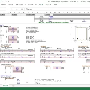 C3. RC Beam Design Advanced Excel Sheet