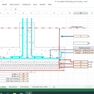F1. Foundation Estimating & Costing Excel Sheet