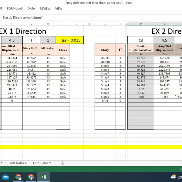 B6. Story Drifts & Drift Ratio Check (BNBC-20, ASCE 7-05)